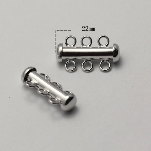 Metal clasp tube clasps 3 strand bar clasp for bracelet necklace wholesale jewelry findings sterling silver DIY