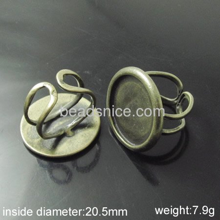 Ring, glue-on,size:8,round