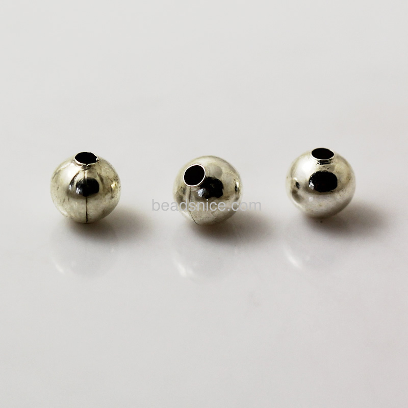 Jewelry smooth surface spacer beads, brass, round,nickel  free, lead free, 5mm, hole:1.2mm,