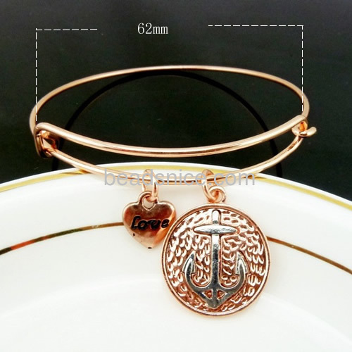 Fashion bracelet jewelry wholesale Alex and Ani bangles anchor love pendant bangle alloy vintage style gift for friends