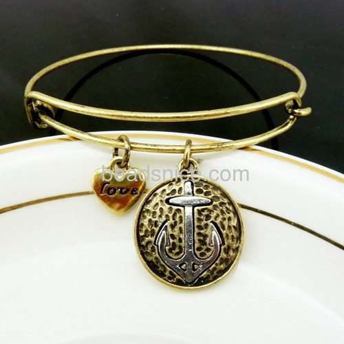 Fashion bracelet jewelry wholesale Alex and Ani bangles anchor love pendant bangle alloy vintage style gift for friends