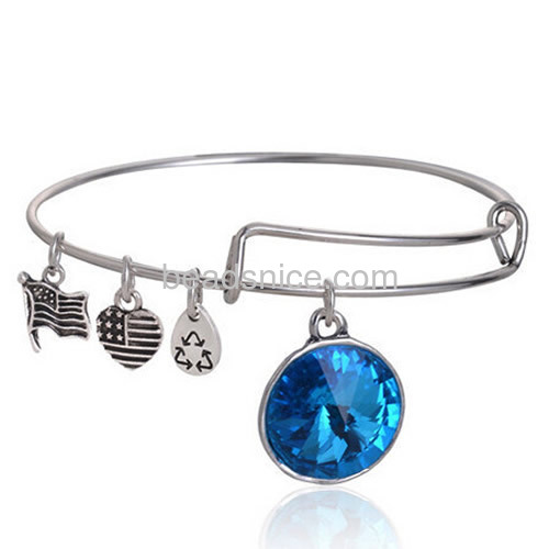 Fashion bangles and bracelets Alex and Ani retro style colorful glass stone wholesale bangle jewelry findings alloy gift for her