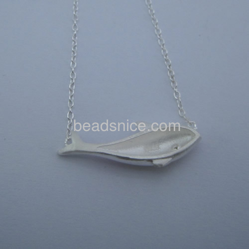925 silver necklace cute whale fish necklace pendant wholesale necklaces jewelry findings sterling silver gifts eco-friendly