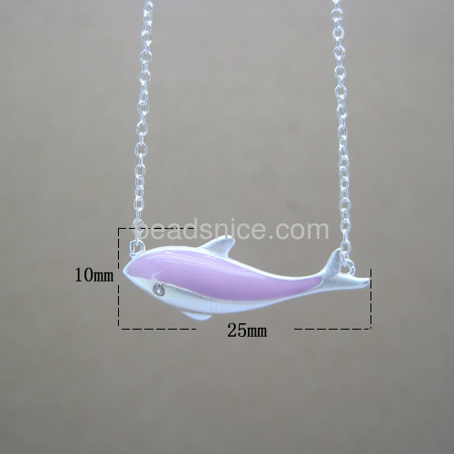 925 silver necklace cute whale fish necklace pendant wholesale necklaces jewelry findings sterling silver gifts eco-friendly