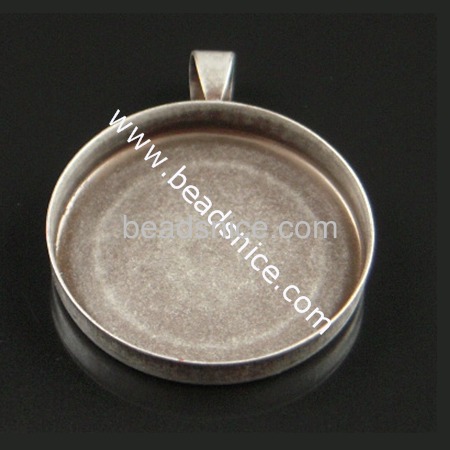 Bezel setting,Pendant Settings,Brass ,lead-free,nickel-free, 1 Inch Circular Blank with Welded Bail.fits 25.4X25.4mm round,Hand