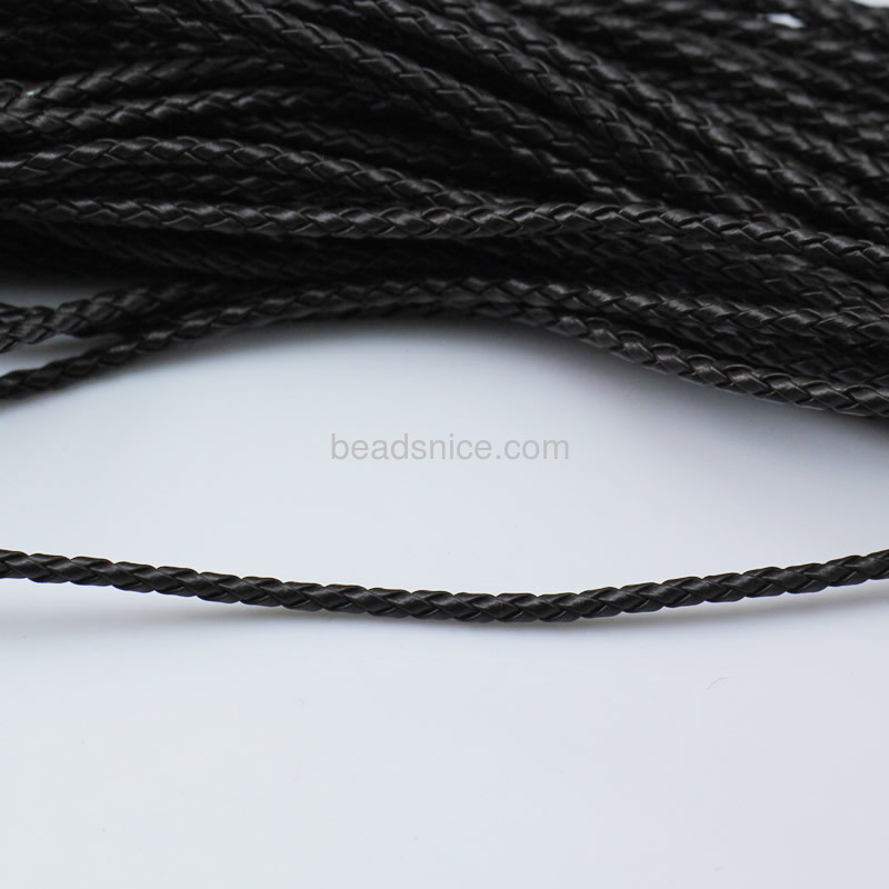 Leatheroid Cord, white, Braided, Four Strands twisted, 3mm, Length:180 Yard,