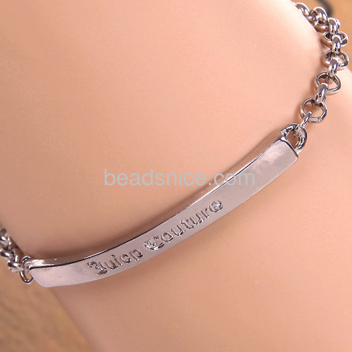 Charm bracelet juicp couture personalized concise fashion bracelets bangles wholesale jewelry findings alloy gifts