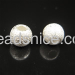 925 Sterling silver stardust beads, sand surface round, 6mm,hole:2.5mm,