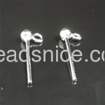 Sterling Silver Ear Stud Component, 13x3mm, Hole:Approx 1.5MM, Sterling Silver Ear Stud Component, 13x3mm, Hole:Approx 1.5MM,