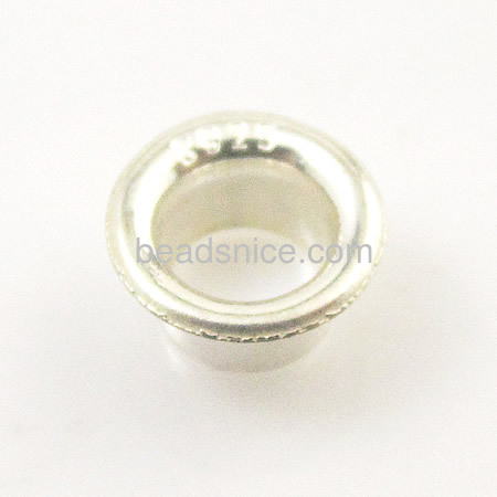 925 Sterling Silver End Caps / Tips, Grommet, Donut 7.5mm / hight 4mm/ out side 5.5mm inner diameter 5mm