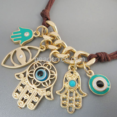 Evil eye bracelet  Fatima's palm eyes weave bracelets jewelry wholesale woven chain bangles unisex jewellery accessories gifts