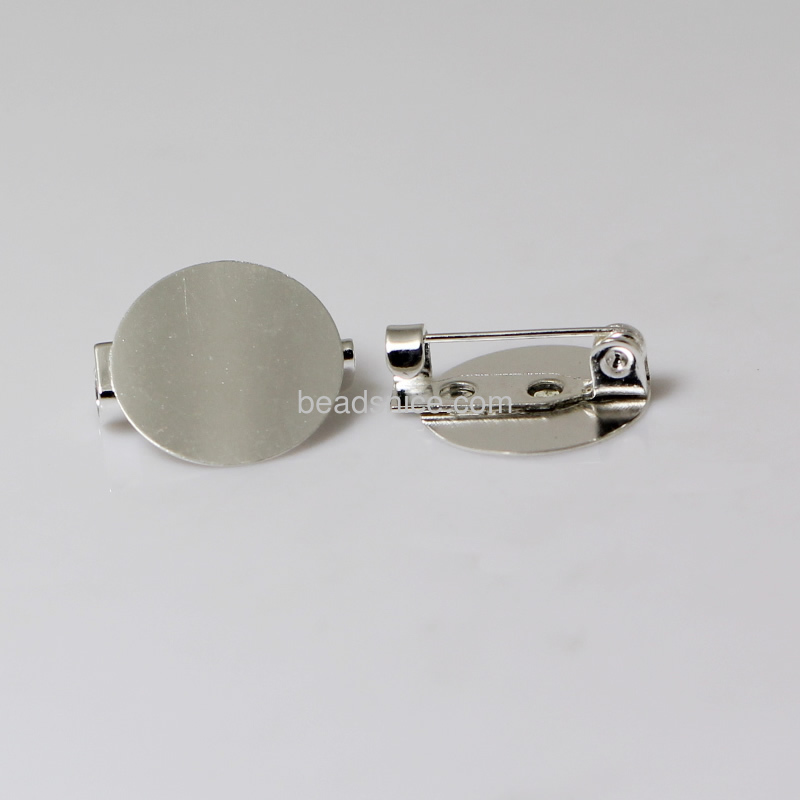 Jewelry brooch findings,brass,base diameter:15mm ,19mm long,Nickel Free,Lead Free,