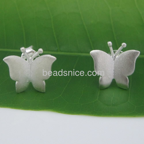 Silver earrings woman daily wear earrings cute butterfly earring stud wholesale fashion jewelry findings sterling silver gift fo