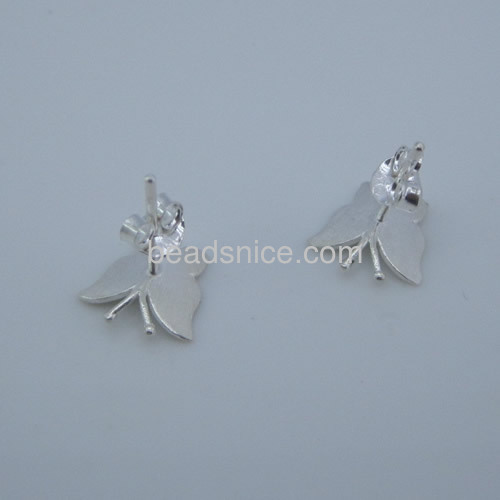 Silver earrings woman daily wear earrings cute butterfly earring stud wholesale fashion jewelry findings sterling silver gift fo