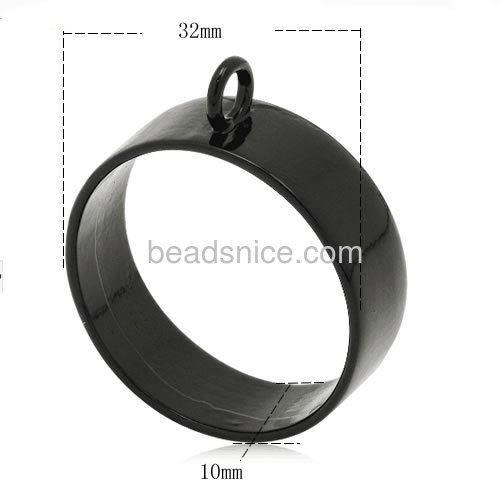 Open back bezel necklace pendant fittings 32mm blank circle single hanging pendant border wholesale jewelry findings DIY alloy