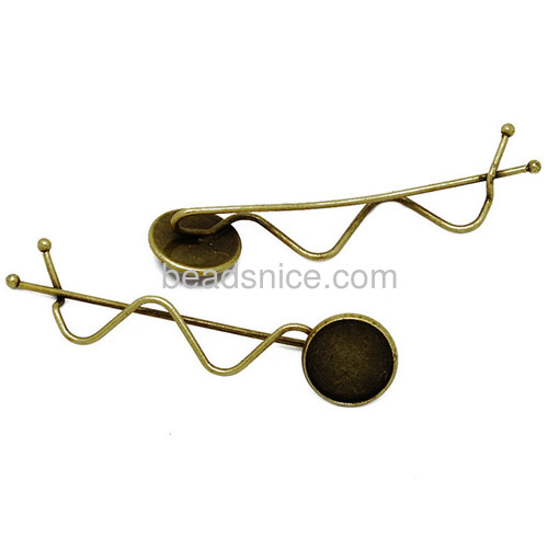 Fashion hairclips wavy hair clip word folder hairpin with tray unique designs wholesale vintage hair jewelry accessories brass