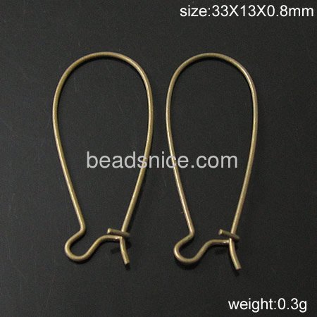 hook earwire,brass,Kidney earwire hook earwire,brass,Kidney earwire