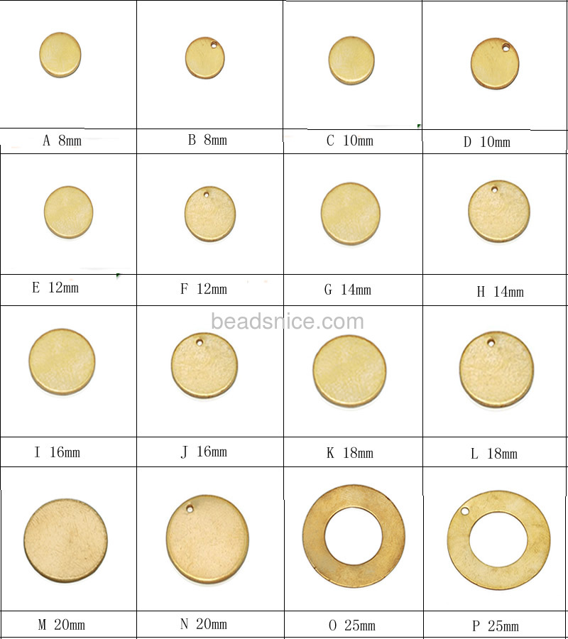 Blank stamping tags pendants charms round stamp chain tag wholesale fashionable jewelry findings brass DIY