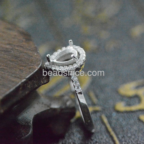 Semi mount ring base adjustable rings mountings wholesale vogue jewelry wedding rings settings sterling silver DIY vintage pear