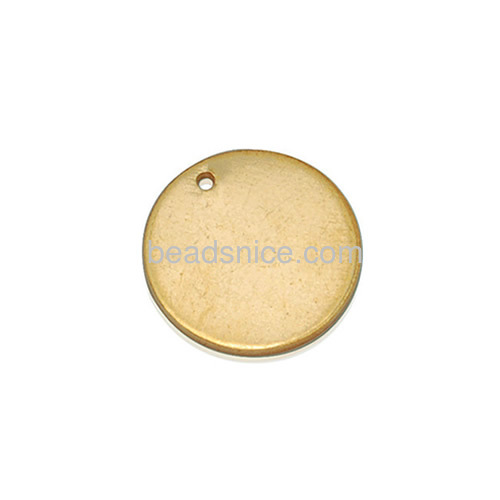 Stamping blanks pendant tags metal round tag chain hang tag wholesale fashionable jewelry accessories brass DIY more colors for