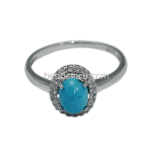 Gemstone ring turquoise ring blue turquoise stone rings wholesale rings jewelry findings sterling silver gift for her