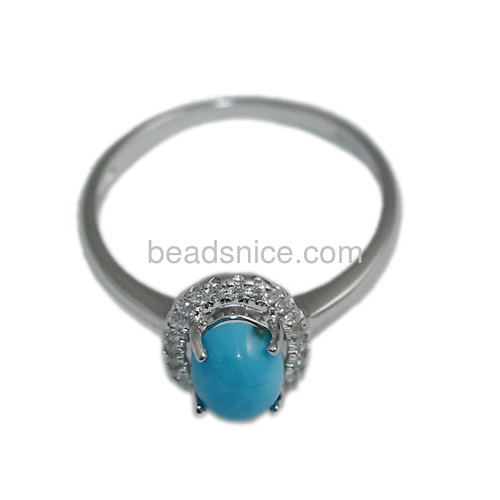 Gemstone ring turquoise ring blue turquoise stone rings wholesale rings jewelry findings sterling silver gift for her