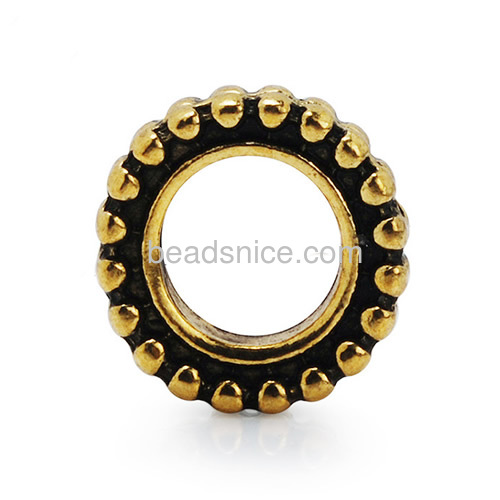 Loose beads round beaded frame big circular hole wholesale bracelet jewelry accessories alloy handmade gift for her