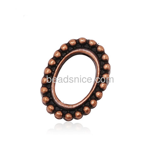 Metal loose beads oval gemstone frame big hole fit bracelets bangles wholesale bracelet jewelry findings alloy DIY gift for frie