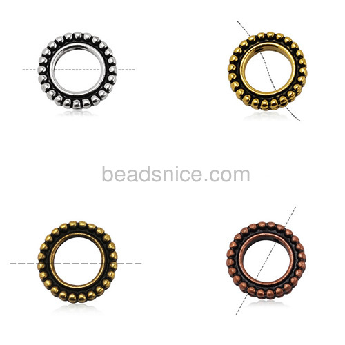 Round beads gemstone frame fit bracelets bangles diagonal hole wholesale vintage jewelry findings alloy handmade