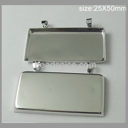 Jewelry Pendant Blank,Pendant Settings,Brass,fits 25x50mm rectangle,hole:approx 4x6mm,copper or gun metal plating etc, lead-saf,