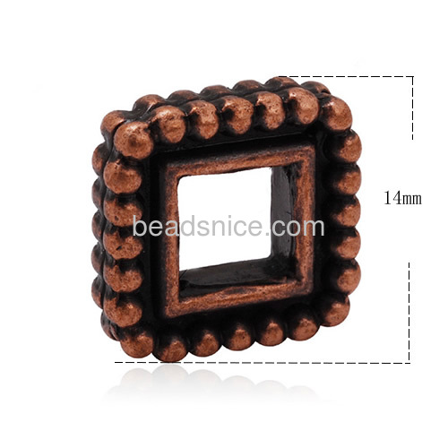 Square beaded frame gemstone frame diagonal hole fit bracelets wholesale bracelet jewelry accessories alloy handmade gifts