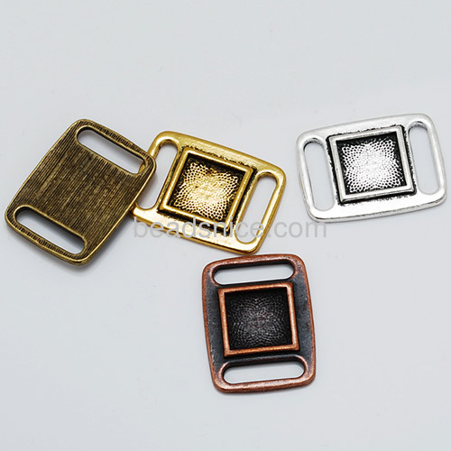 Zinc alloy handmade bracelet accessories gemstone slider bottom shaped frame