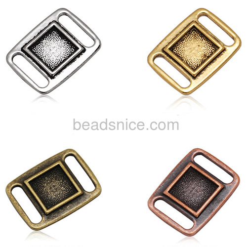 Zinc alloy handmade bracelet accessories gemstone slider bottom shaped frame