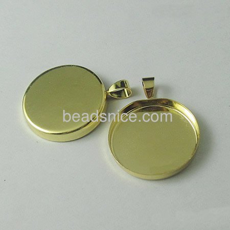 Jewelry pendant blank,pendant settings,brass,fits 35mm round,hole:approx 4x6mm,copper or gun metal plating etc, lead-safe,Racj P