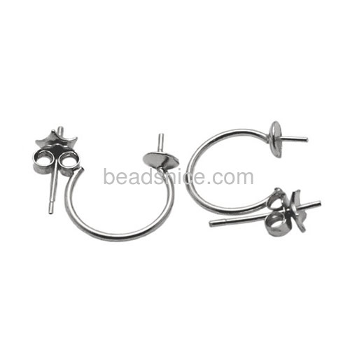 925 sterling silver earring findings double earring base for pearl stud earring making
