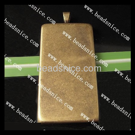 Jewelry Pendant Blank,Pendant Settings,Brass,fits 25x50mm rectangle,hole:approx 4x6mm,copper or gun metal plating etc, lead-saf,