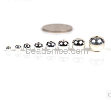 Jewelry sterling silver stardust beads,round,6mm,