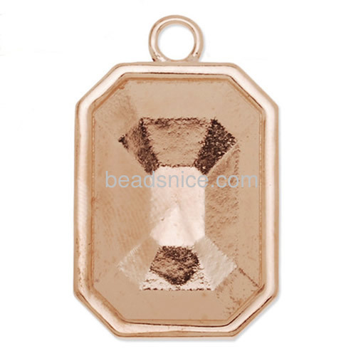 Metal necklace pendant rectangular pendant blanks base pendants tray setting wholesale fashion jewelry accessory zinc alloy DIY
