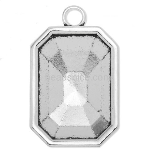Metal necklace pendant rectangular pendant blanks base pendants tray setting wholesale fashion jewelry accessory zinc alloy DIY