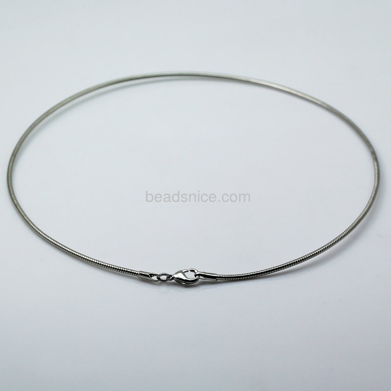 Brass necklace,inside diameter:132mm,2mm thick,12x6mm clasp,lead safe,nickel free,