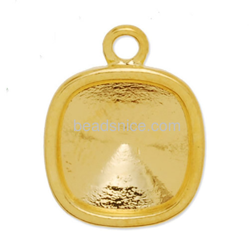 Metal pendant base rounded square pendant tray sharp end of the base wholesale vogue jewelry making supplies zinc alloy DIY