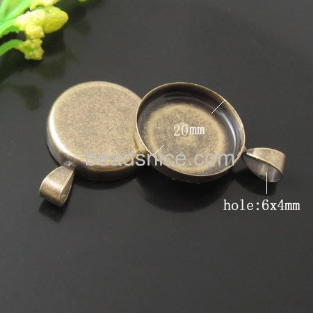 Pendant Blank,Pendant Settings,Brass,fits 20mm round,depth 3.2mm,thickess 0.3mm,hole:about 4x6mm,copper or gun metal plating etc