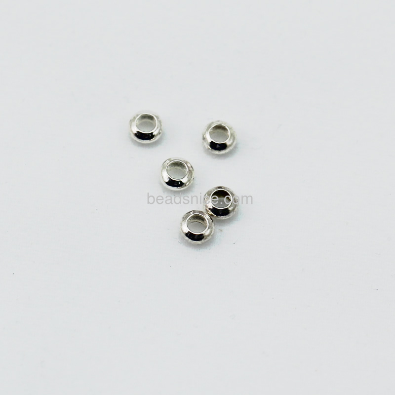 Jewelry crimp beads, brass, 4.0mm, hole:about 2mm,lead safe,nickel free,