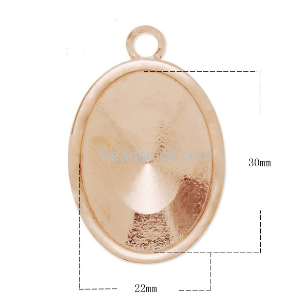 Gemstone pendant mountings oval pendant blanks base settings sharp end of the base wholesale fashionable jewelry findings DIY