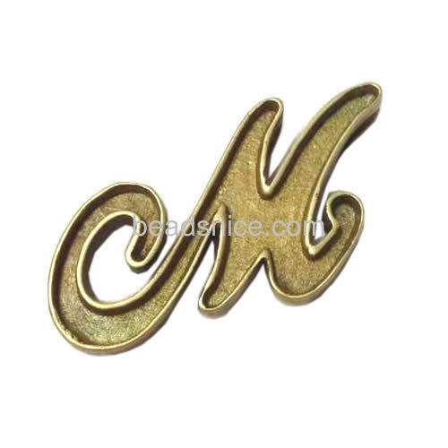Alphabets pendant designs fashion necklace pendant wholesale vogue jewelry findings brass lead-safe nickel-free
