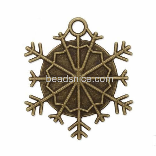 Christmas pendant base snowflake pendant cabochon round tray wholesale fashion jewelry findings zinc alloy handmade gift for her