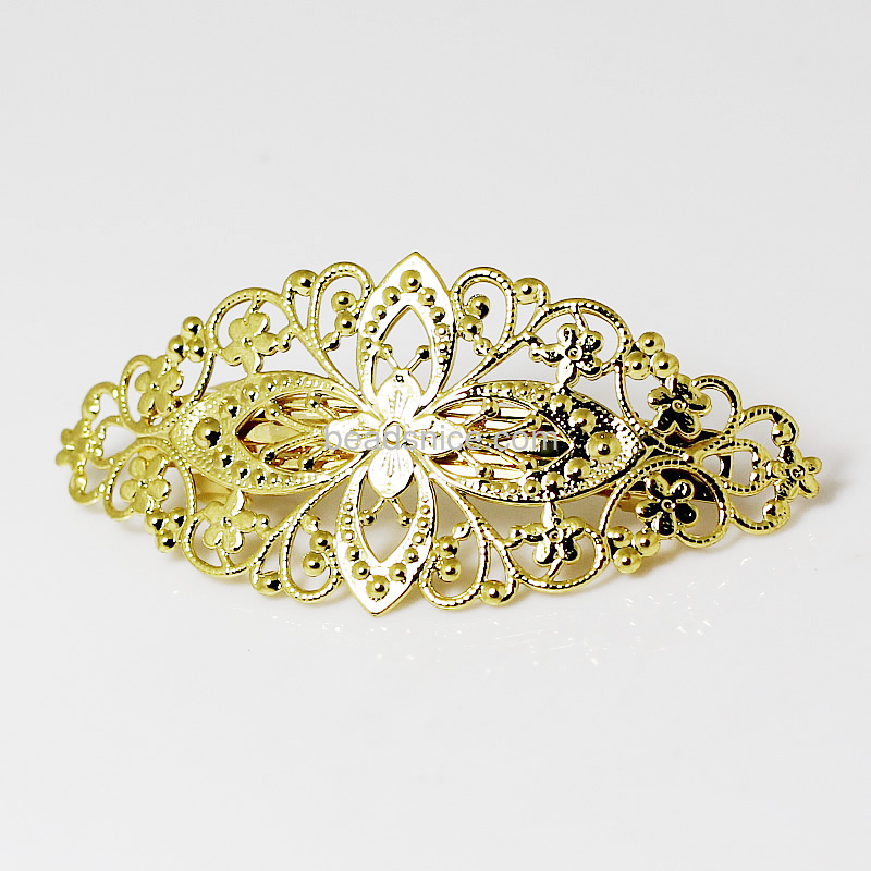 Filigree Hairpin Clips,Brass, , Size: 35x80mm,