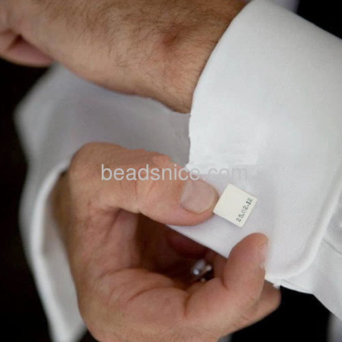 Silver blank cufflinks mens suit shirt cufflinks flat rectangular pad wholesale fashion jewelry findings sterling silver DIY