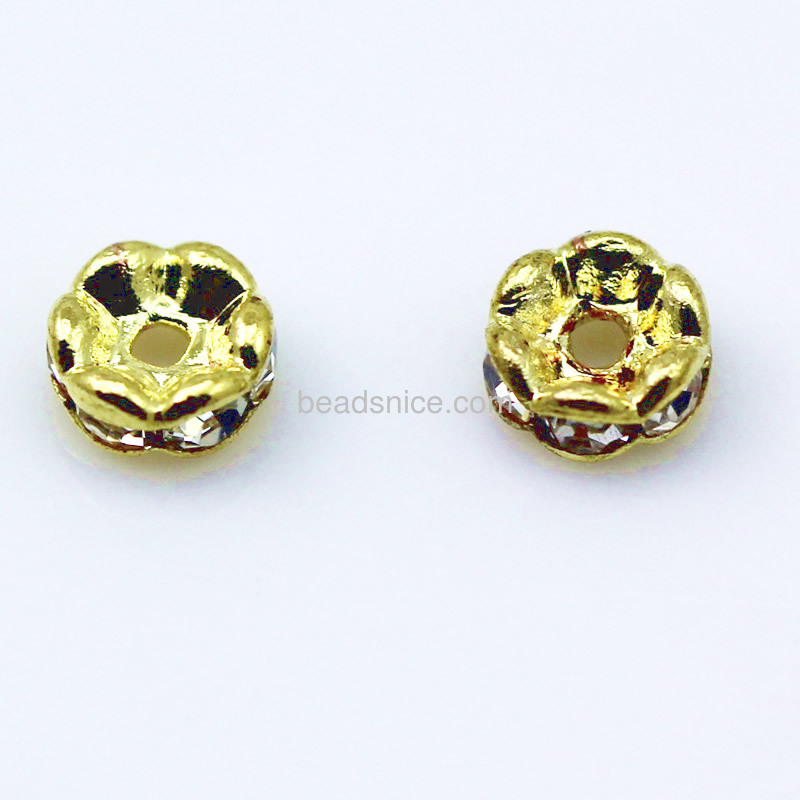 Rhinestone  Rondell Beads,A grade,Round,5X5X3.5mm,hole:1.5mm,