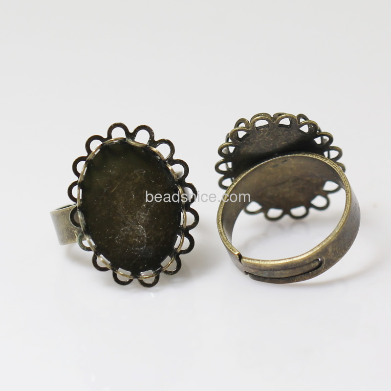 Brass ring finding,base diameter:13x18mm,ring size:13#,nickel free,lead safe,